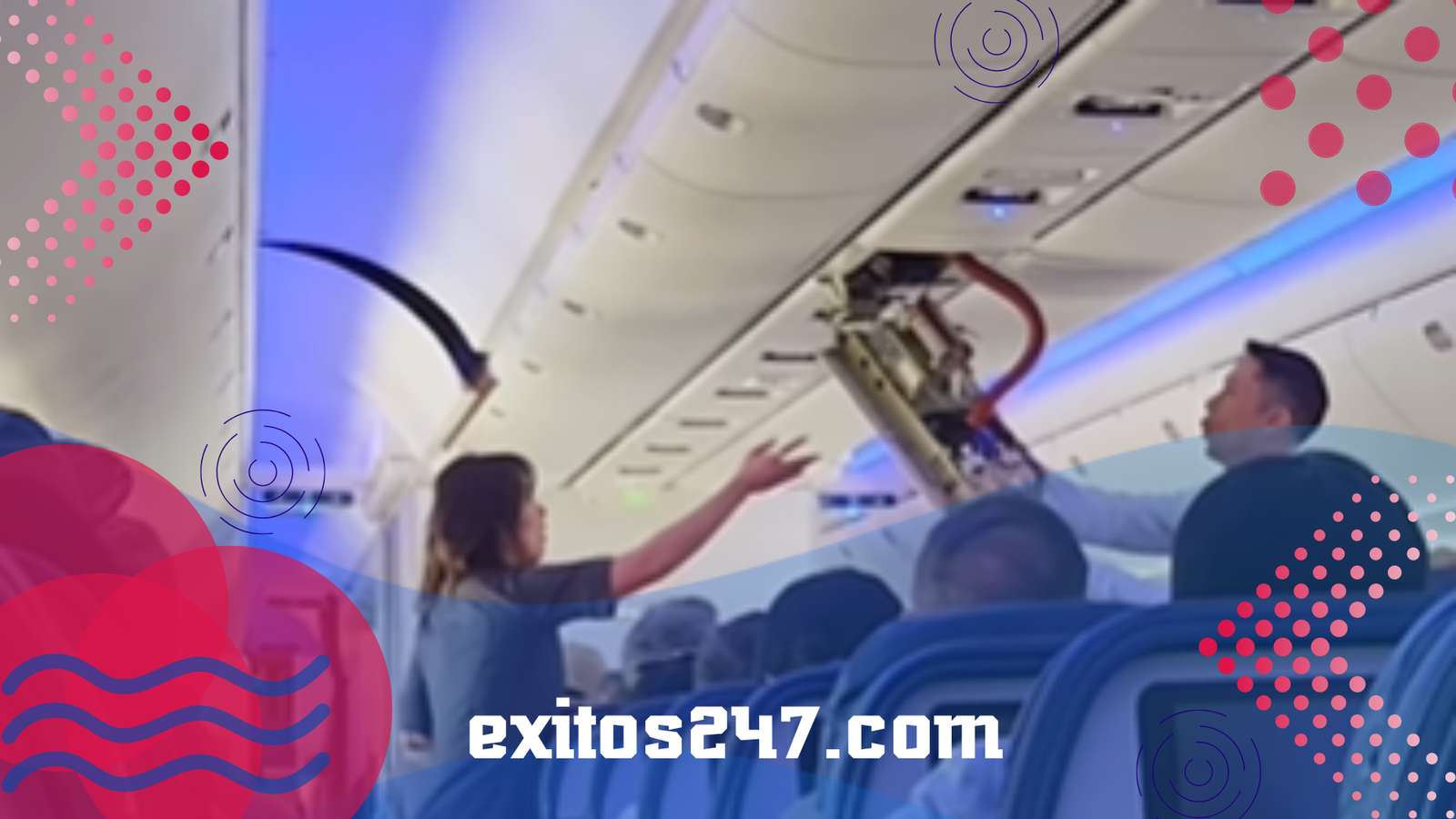 ¡Caos en el aire! Parte del techo de un avión se desploma durante el vuelo