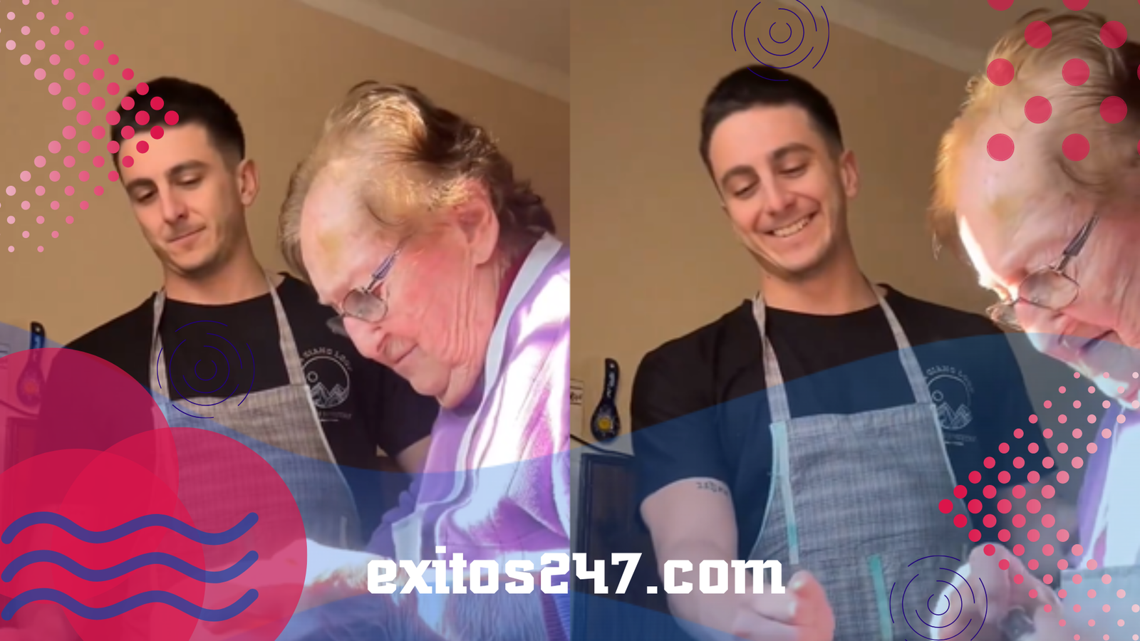 Emotivo video: Nieto ayuda a su abuela de 84 años en la cocina y toca el corazón de miles